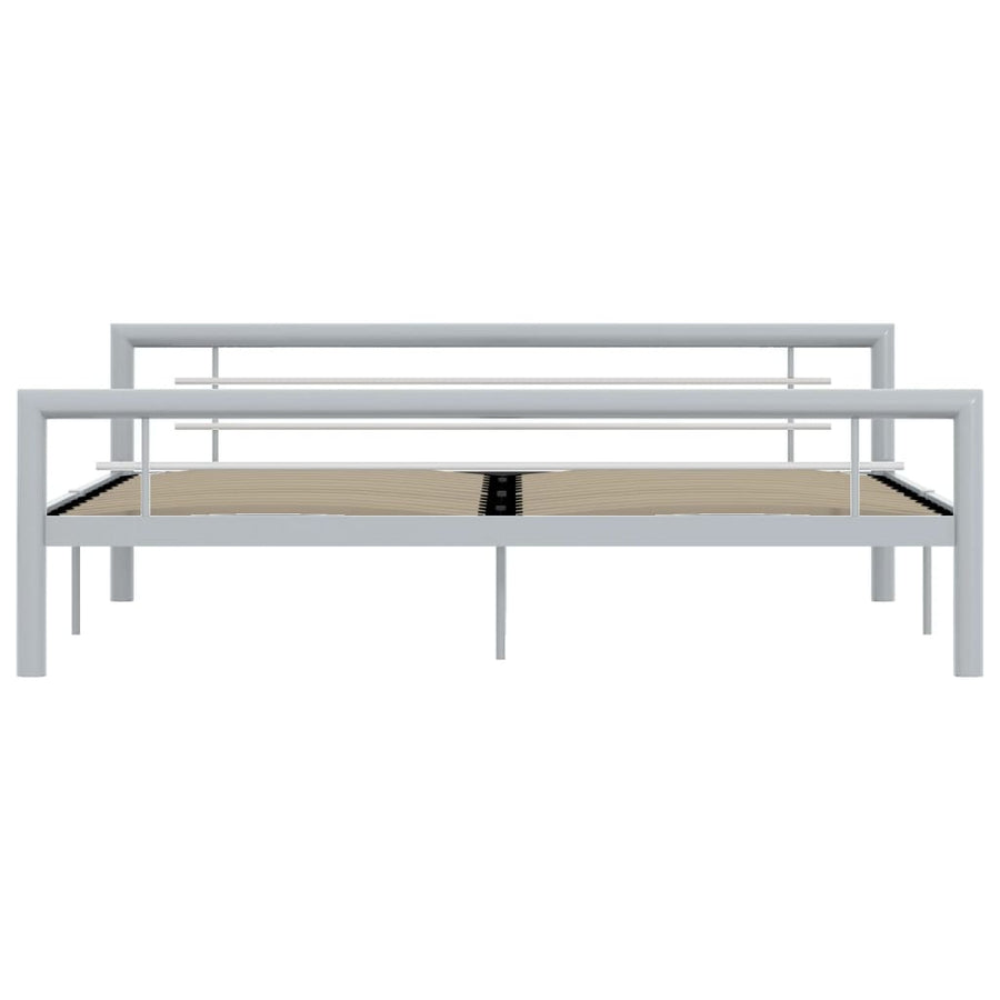 Bedframe Metaal 180 x 200 cm Grijs en wit
