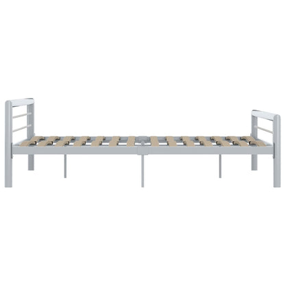 Bedframe Metaal 180 x 200 cm Grijs en wit
