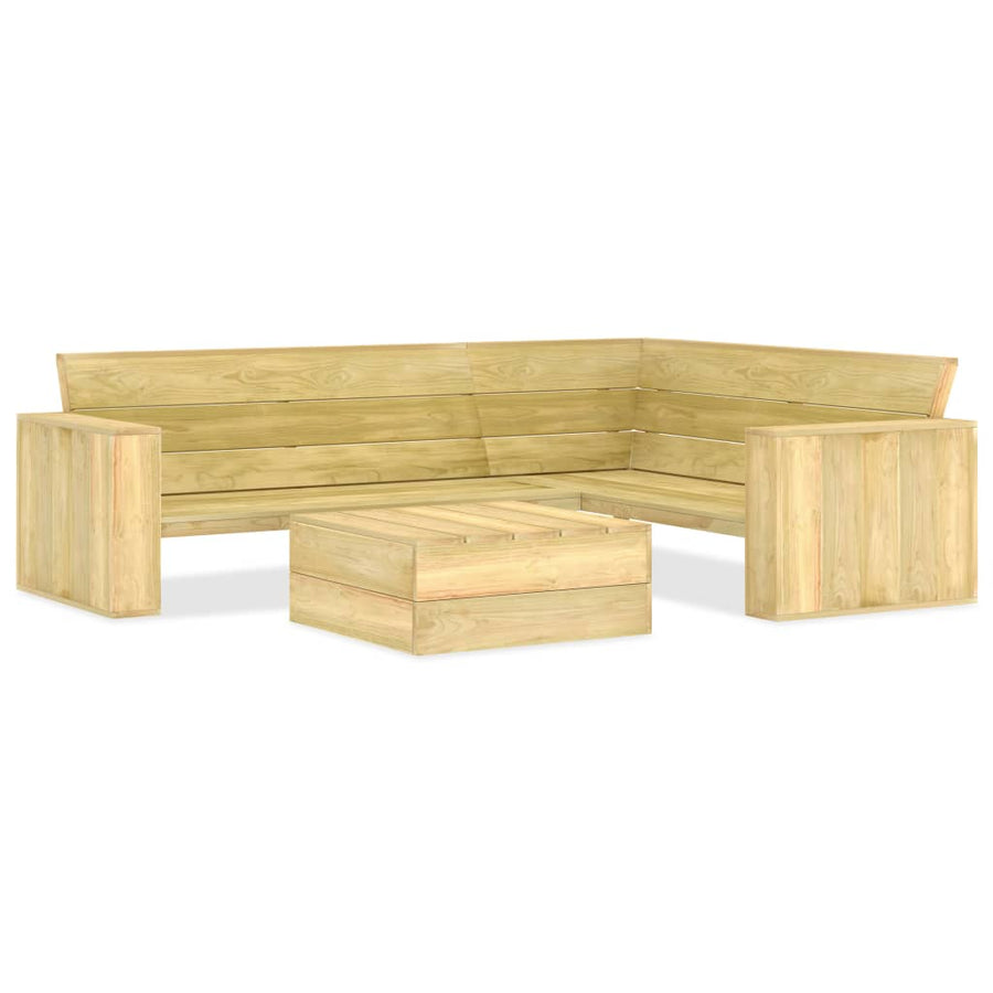 2-Delige Loungeset Geïmpregneerd Grenenhout hoek + Tafel