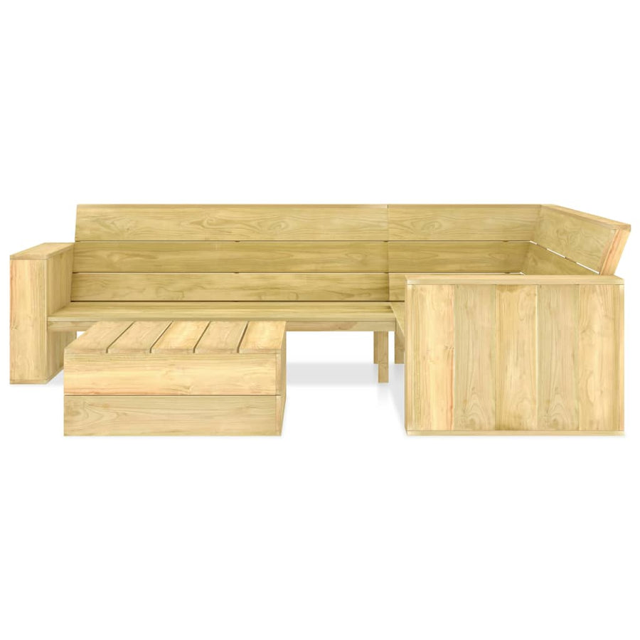 2-Delige Loungeset Geïmpregneerd Grenenhout hoek + Tafel