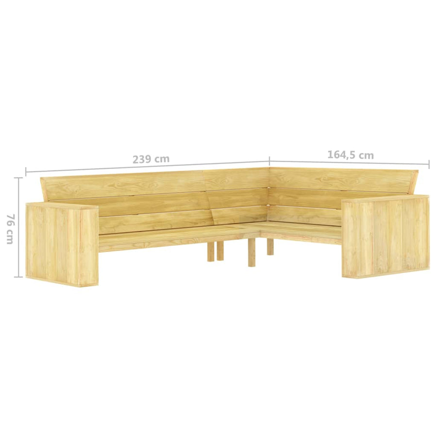 2-Delige Loungeset Geïmpregneerd Grenenhout hoek + Tafel