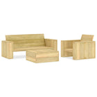 3-Delige Loungeset Geïmpregneerd Grenenhout Bank + Fauteuil + Tafel