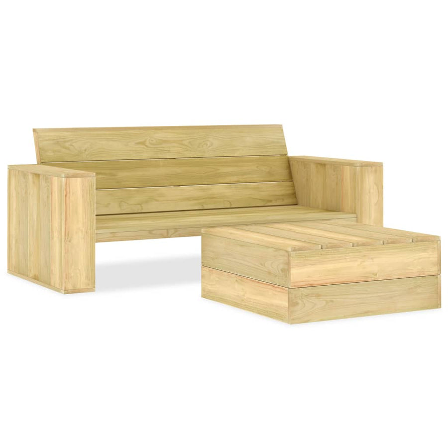2-Delige Loungeset Geïmpregneerd Grenenhout Bank + Tafel