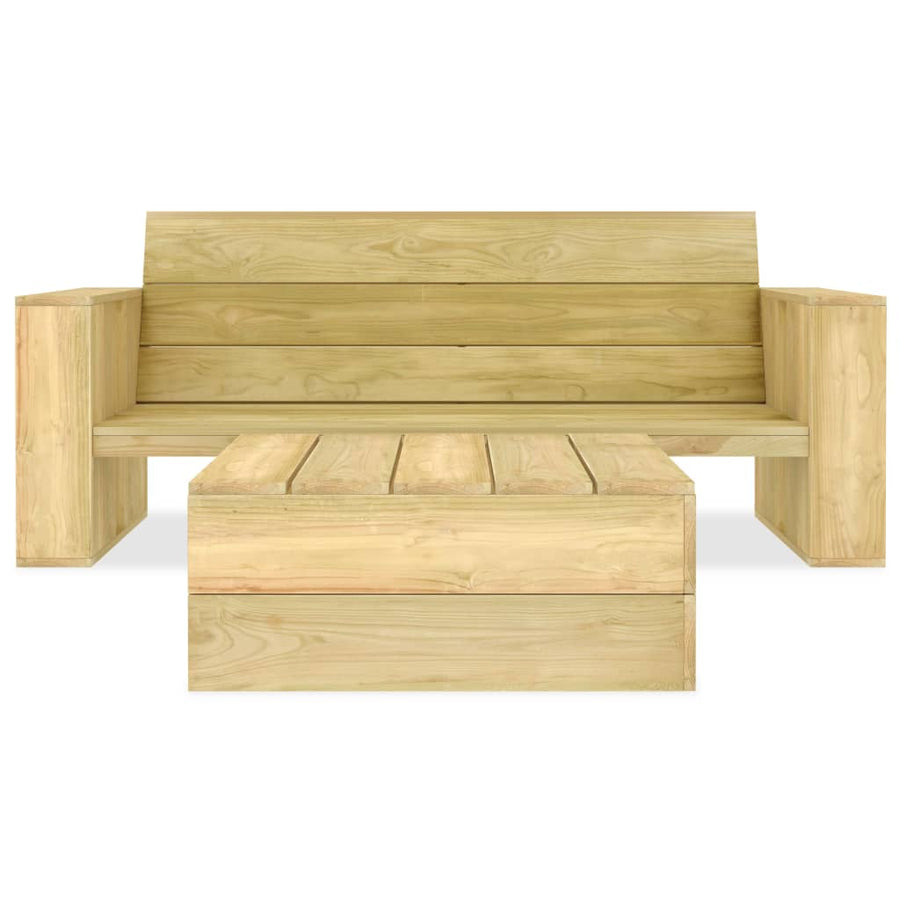 2-Delige Loungeset Geïmpregneerd Grenenhout Bank + Tafel