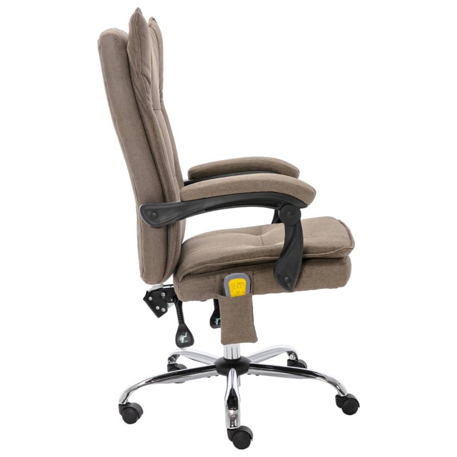 Kantoormassagestoel Stof Taupe 1 Zonder voetensteun