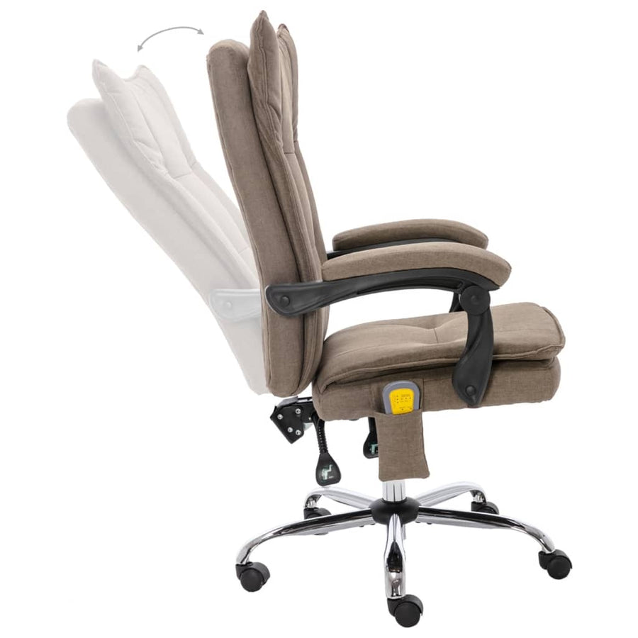 Kantoormassagestoel Stof Taupe 1 Zonder voetensteun