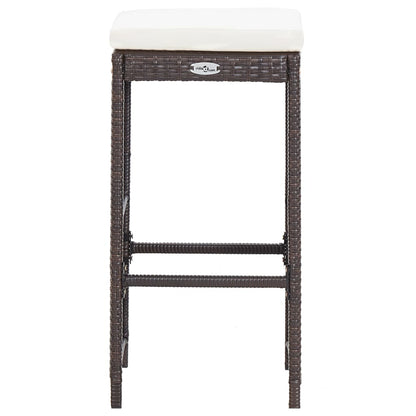 -Delige Tuinbarset Met Kussens Poly Rattan Bruin