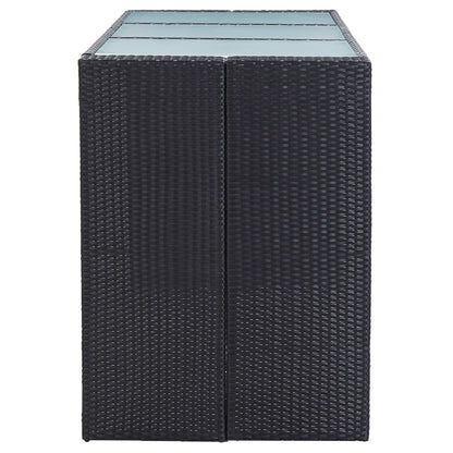 -Delige Tuinbarset Met Kussens Poly Rattan Zwart