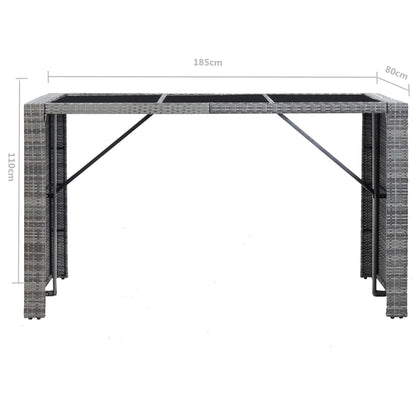 -Delige Tuinbarset Met Kussens Poly Rattan Grijs