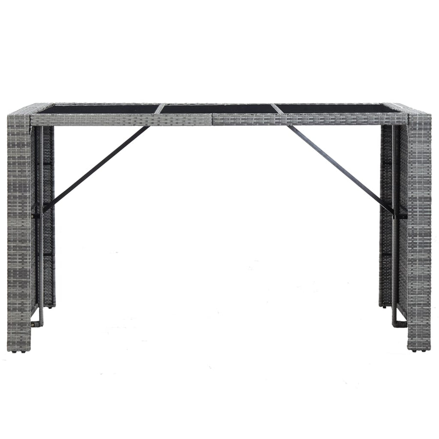 -Delige Tuinbarset Met Kussens Poly Rattan Grijs