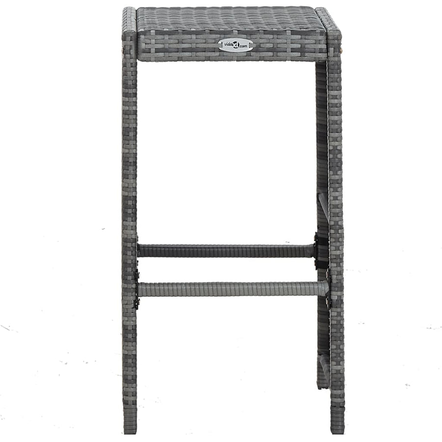 -Delige Tuinbarset Met Kussens Poly Rattan Grijs