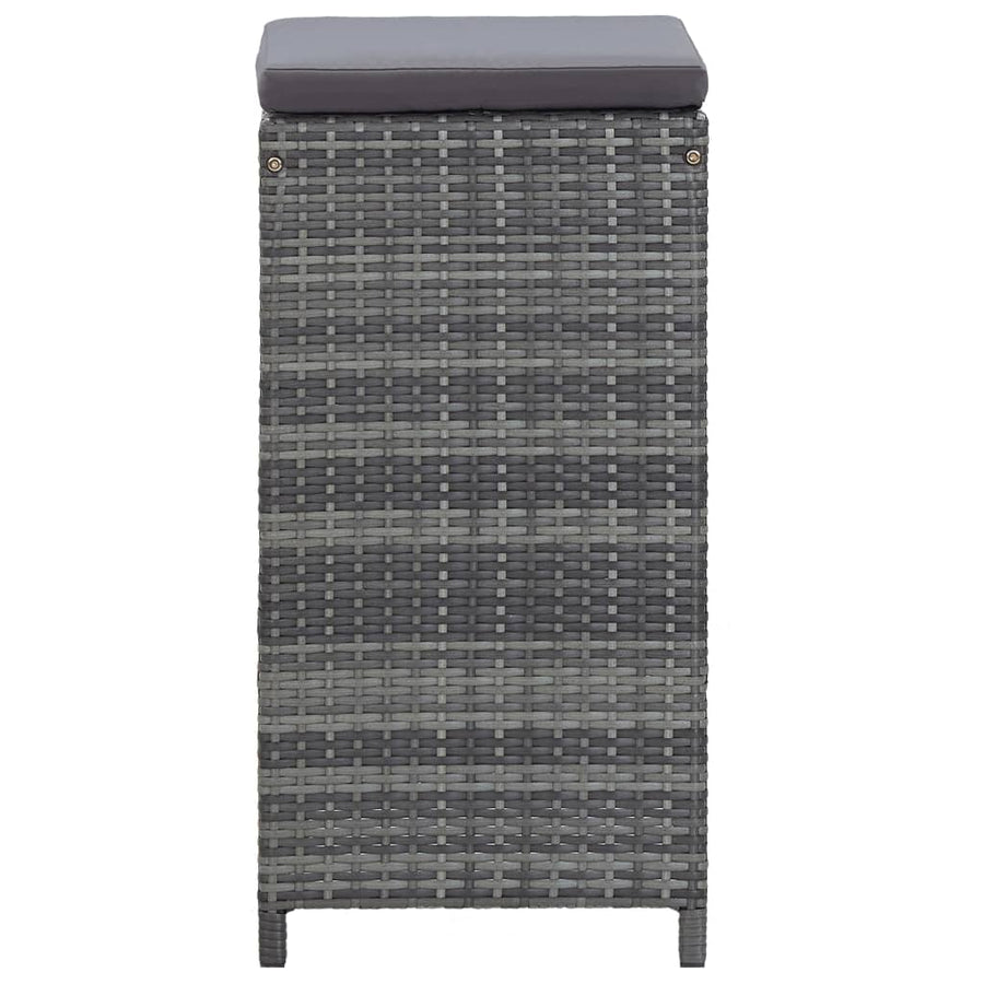 -Delige Tuinbarset Met Kussens Poly Rattan Grijs