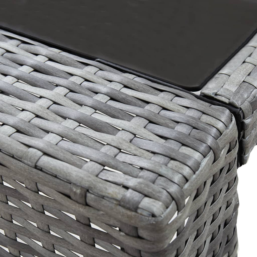-Delige Tuinbarset Met Kussens Poly Rattan Grijs