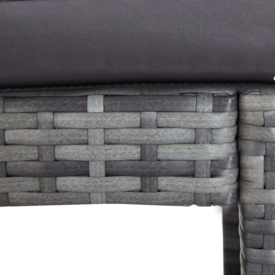 -Delige Tuinbarset Met Kussens Poly Rattan Grijs