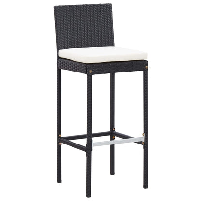 Tuinbarset Met Kussens Poly Rattan Zwart
