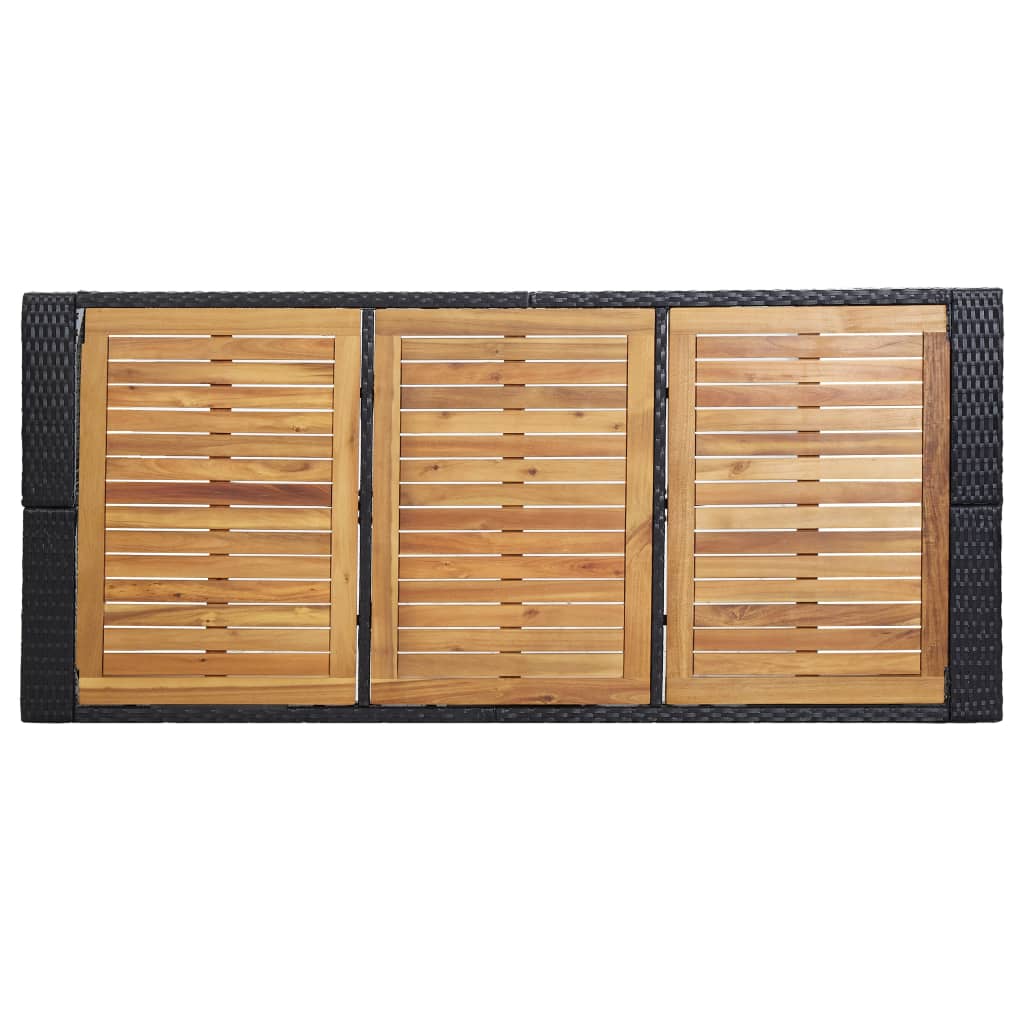 Tuinbarset Met Kussens Poly Rattan Zwart