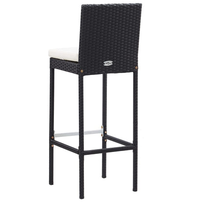 Tuinbarset Met Kussens Poly Rattan Zwart