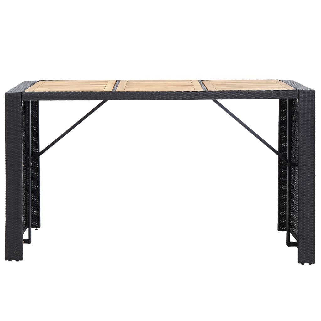 Tuinbarset Met Kussens Poly Rattan Zwart