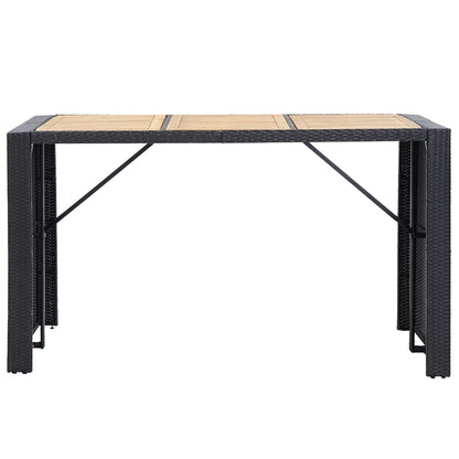 Tuinbarset Met Kussens Poly Rattan Zwart