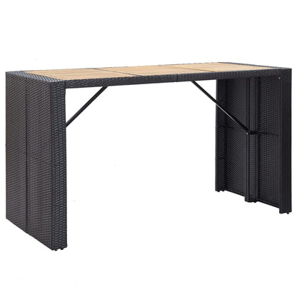 Tuinbarset Met Kussens Poly Rattan Zwart
