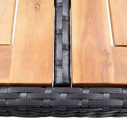 Tuinbarset Met Kussens Poly Rattan Zwart