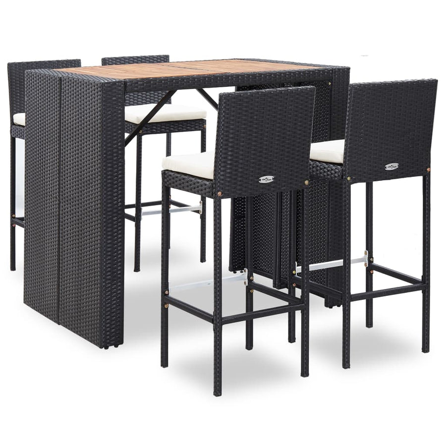 5-Delige Tuinbarset Poly Rattan En Acaciahout 4