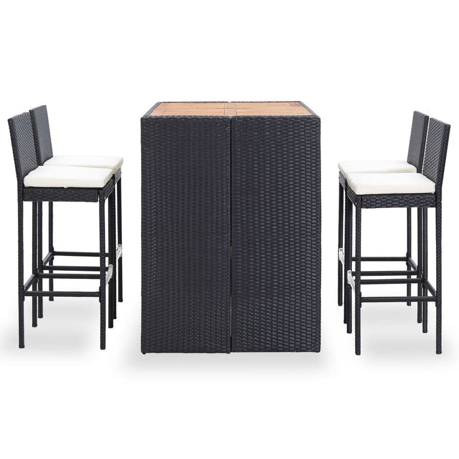 5-Delige Tuinbarset Poly Rattan En Acaciahout 4