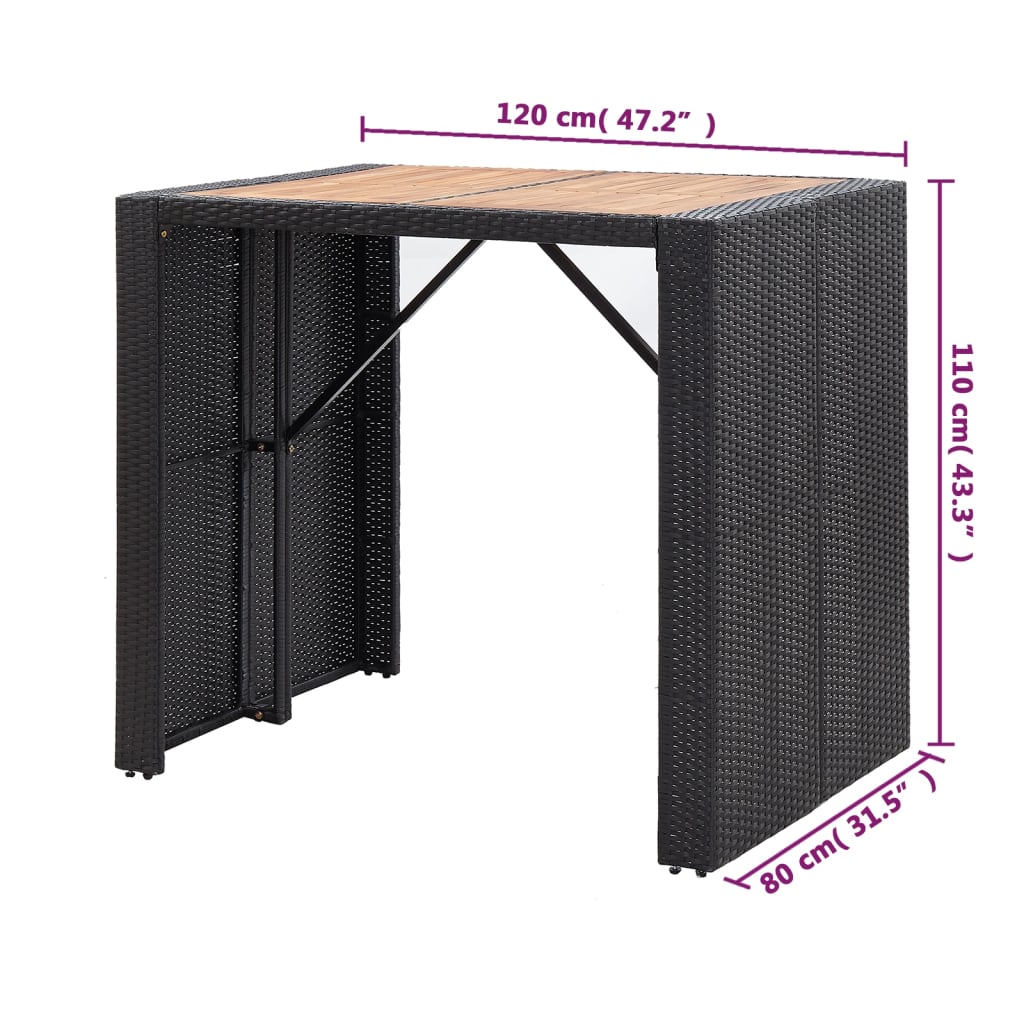 5-Delige Tuinbarset Poly Rattan En Acaciahout 4