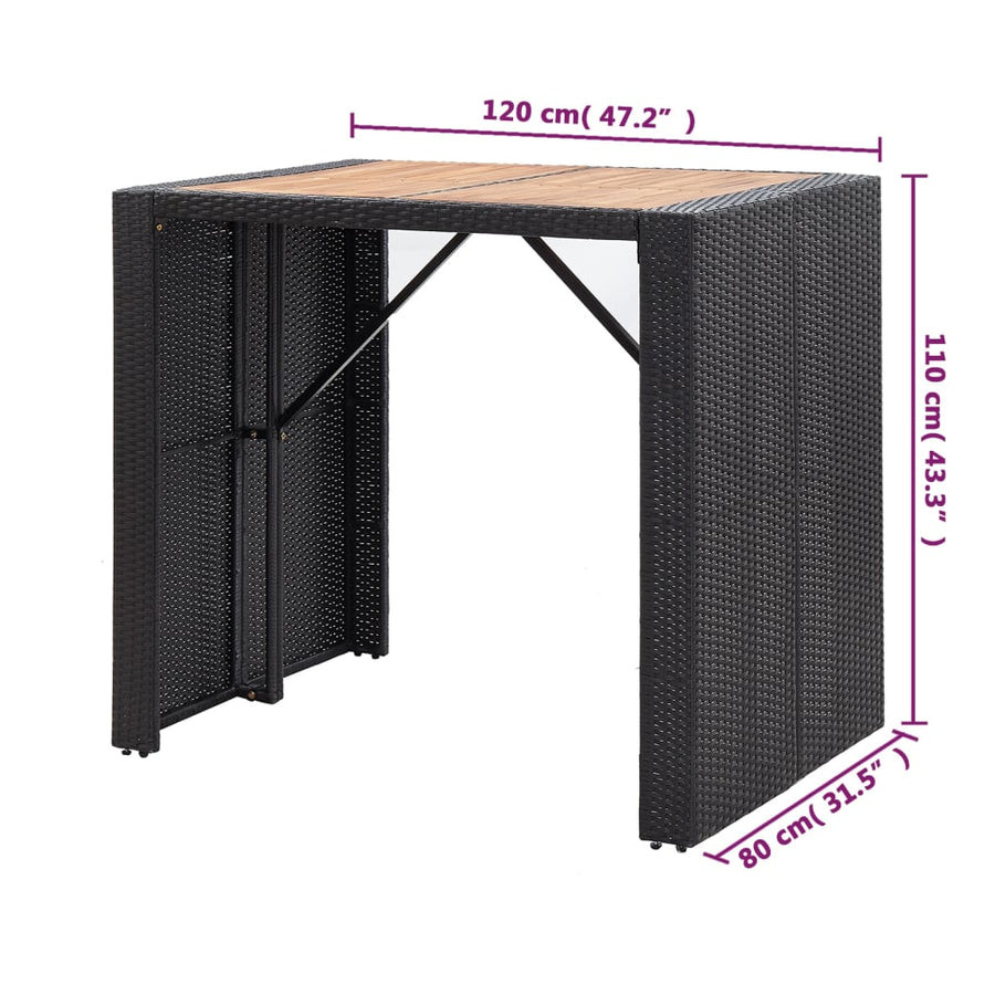 5-Delige Tuinbarset Poly Rattan En Acaciahout 4