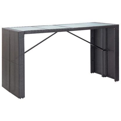 -Delige Tuinbarset Poly Rattan Zwart 9