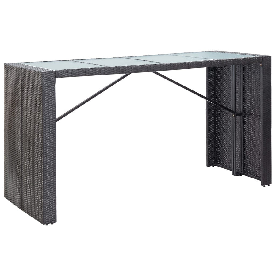 -Delige Tuinbarset Poly Rattan Zwart 9