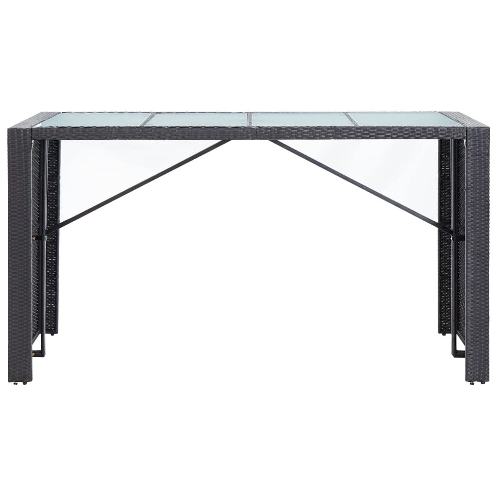-Delige Tuinbarset Poly Rattan Zwart 9