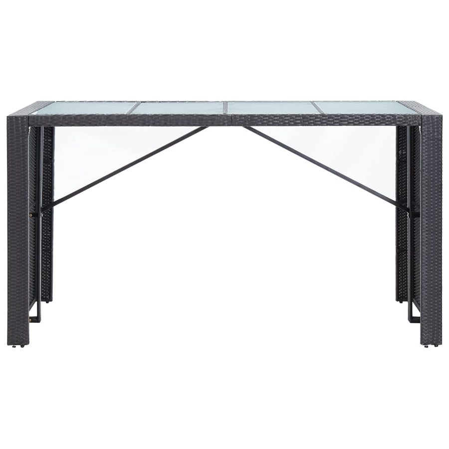 -Delige Tuinbarset Poly Rattan Zwart 9