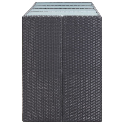-Delige Tuinbarset Poly Rattan Zwart 9
