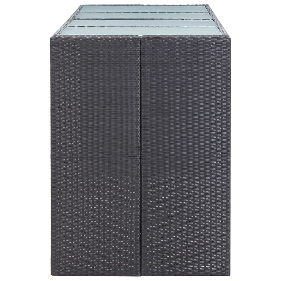 -Delige Tuinbarset Poly Rattan Zwart 9