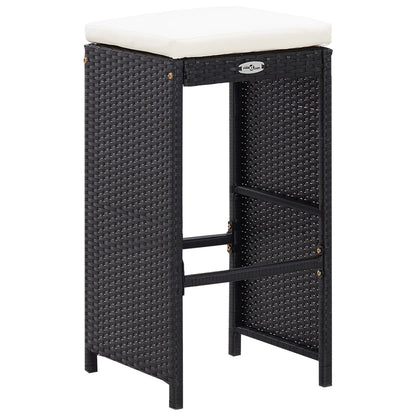 -Delige Tuinbarset Poly Rattan Zwart 9