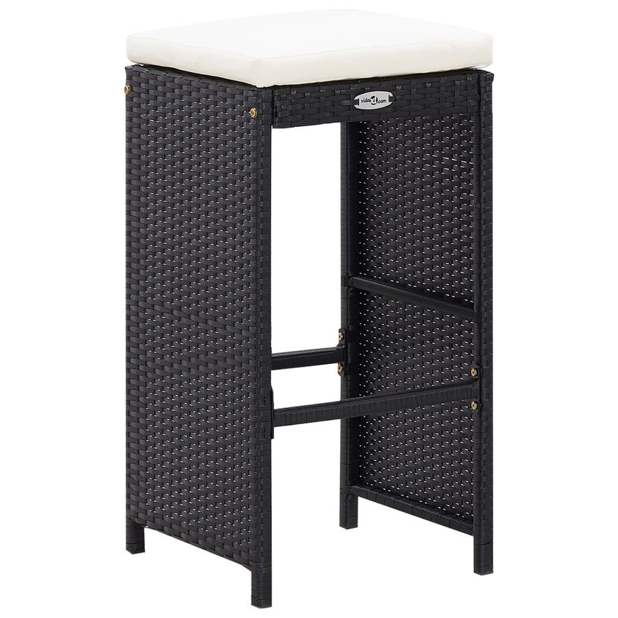 -Delige Tuinbarset Poly Rattan Zwart 9