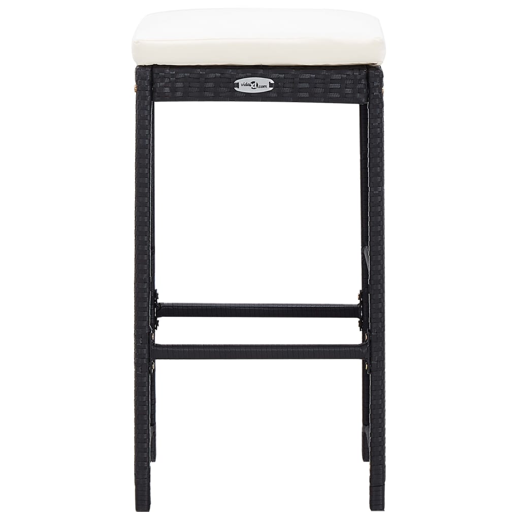 -Delige Tuinbarset Poly Rattan Zwart 9