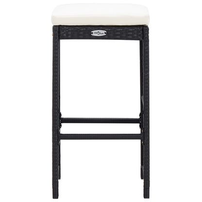 -Delige Tuinbarset Poly Rattan Zwart 9