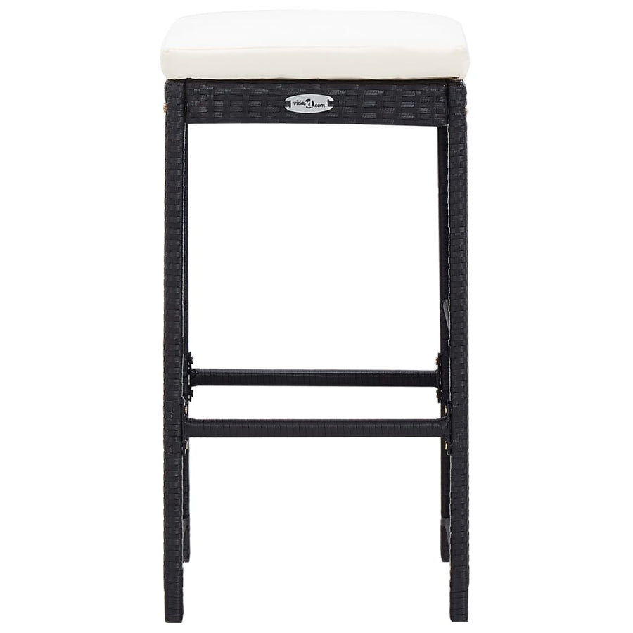 -Delige Tuinbarset Poly Rattan Zwart 9