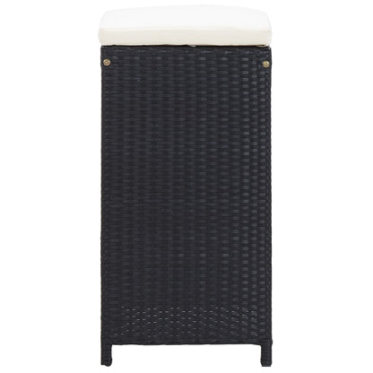 -Delige Tuinbarset Poly Rattan Zwart 9