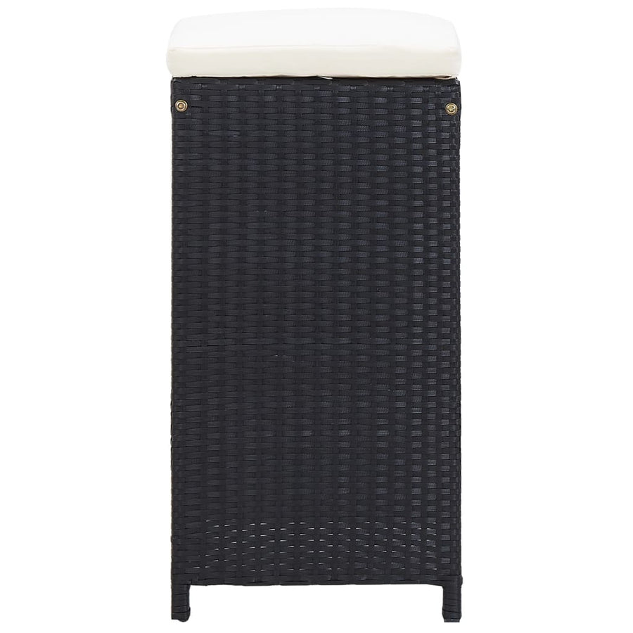 -Delige Tuinbarset Poly Rattan Zwart 9