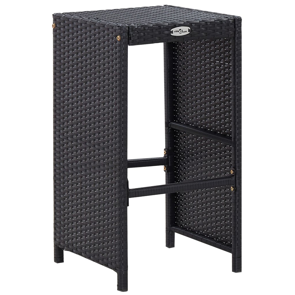 -Delige Tuinbarset Poly Rattan Zwart 9