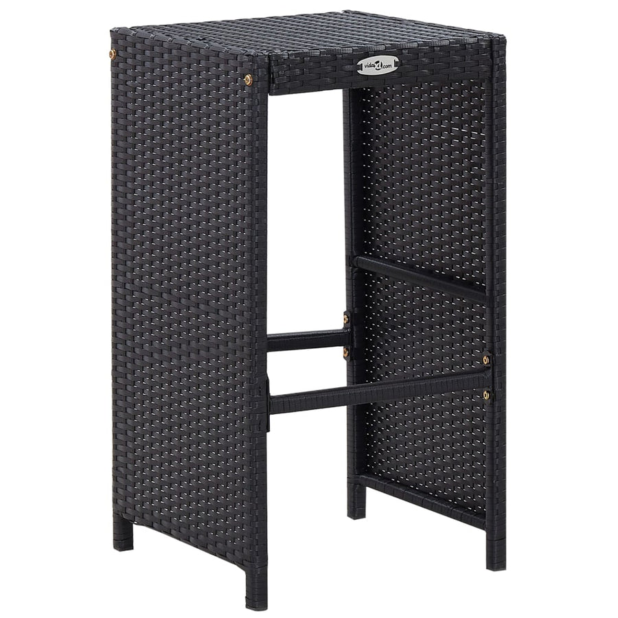 -Delige Tuinbarset Poly Rattan Zwart 9