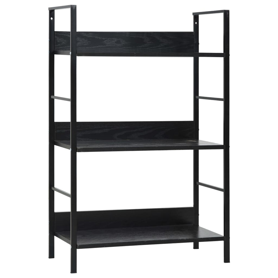 Boekenkast Met 3 Schappen 60X27,6X90,5 Cm Bewerkt Hout 60 x 27.6 x 90.5 cm Zwart
