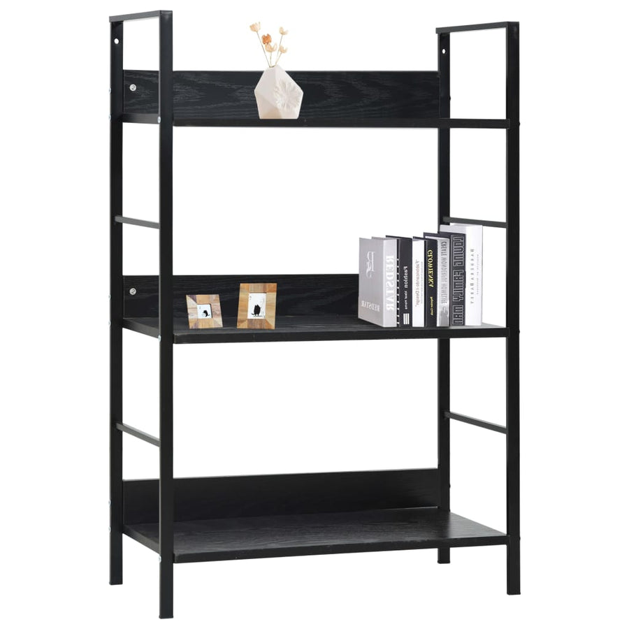 Boekenkast Met 3 Schappen 60X27,6X90,5 Cm Bewerkt Hout 60 x 27.6 x 90.5 cm Zwart