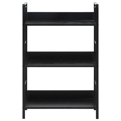 Boekenkast Met 3 Schappen 60X27,6X90,5 Cm Bewerkt Hout 60 x 27.6 x 90.5 cm Zwart