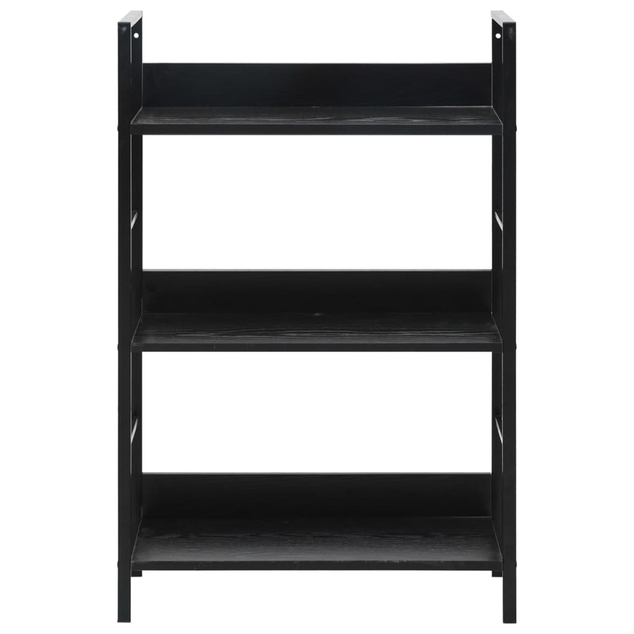 Boekenkast Met 3 Schappen 60X27,6X90,5 Cm Bewerkt Hout 60 x 27.6 x 90.5 cm Zwart