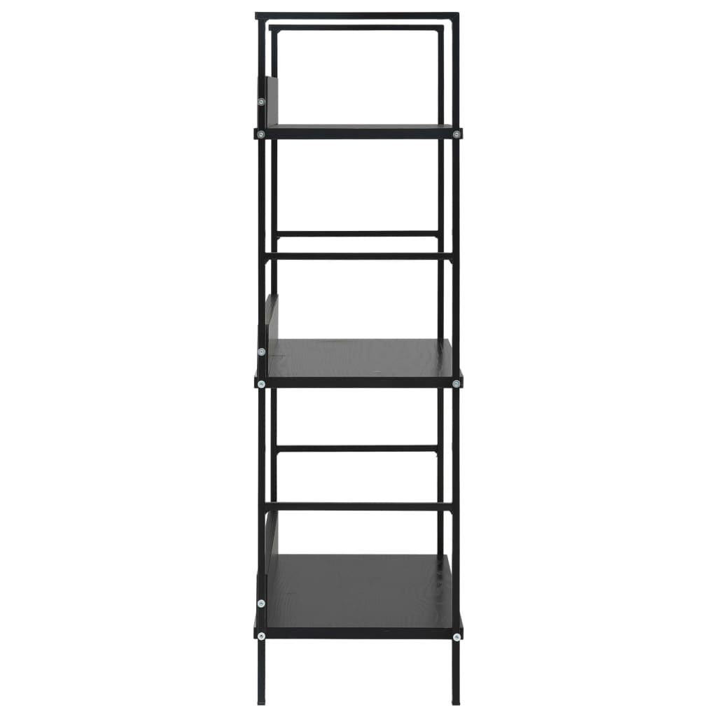 Boekenkast Met 3 Schappen 60X27,6X90,5 Cm Bewerkt Hout 60 x 27.6 x 90.5 cm Zwart
