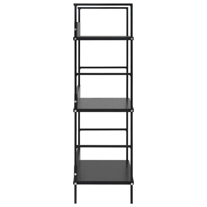 Boekenkast Met 3 Schappen 60X27,6X90,5 Cm Bewerkt Hout 60 x 27.6 x 90.5 cm Zwart